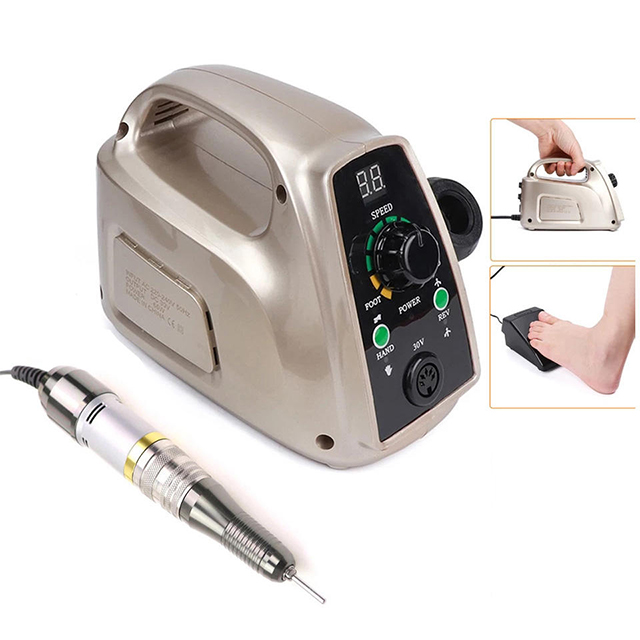 I-Portable Nail Drill Setha Ugesi NgeMotor Enamandla 65w 35000rpm