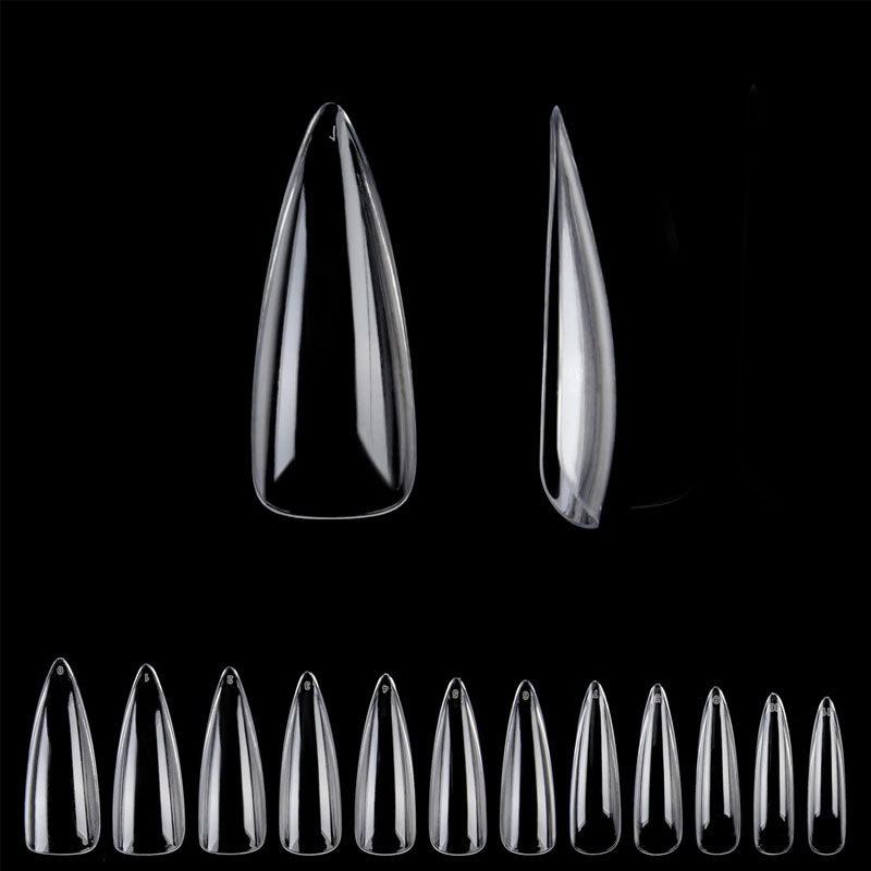 Amathiphu e-Stiletto French Nail Sula Ikhava Eyingxenye Egcwele Ikhava Ye-Acrylic